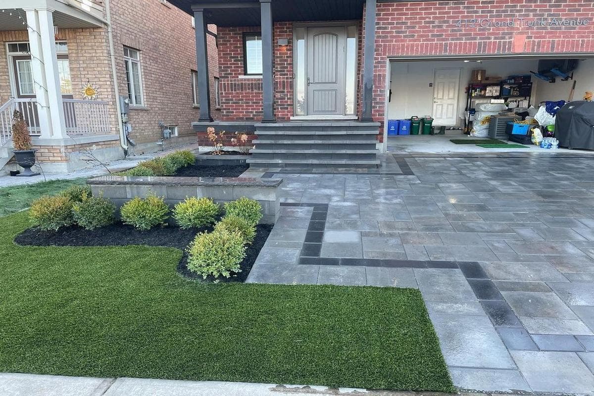 Modern interlocking driveway